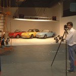 Alfa Romeo Duetto, Porsche 911 et MG B en prise de vue