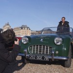 Triumph TR3 en séance de pose - Château de Versailles