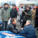 Stéphane Rotenberg en tournage à Reims - Rallye Monte Carlo Historique